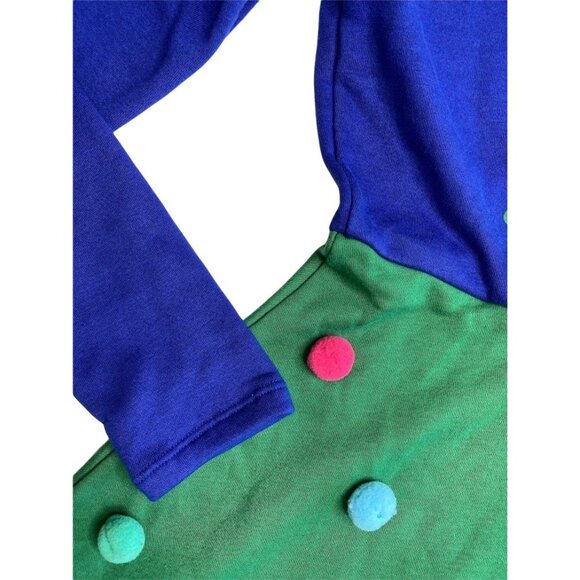 Mighty Fine Dress Women's XS Blue Green‎ Cute Tree Holiday Seasonal Pom-Pom NEW - Picture 9 of 16